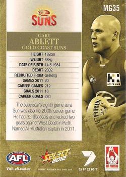 2012 Select AFL Champions - Milestone Game Foils #MG35 Gary Ablett Jr. Back